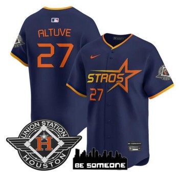 Men's Houston Astros #27 Jose Altuve Navy 2025 City Connect Limited Stitched Baseball Jersey Men's Houston Astros #27 Jose Altuve Navy 2025 City Connect Limited Stitched Baseball Jersey