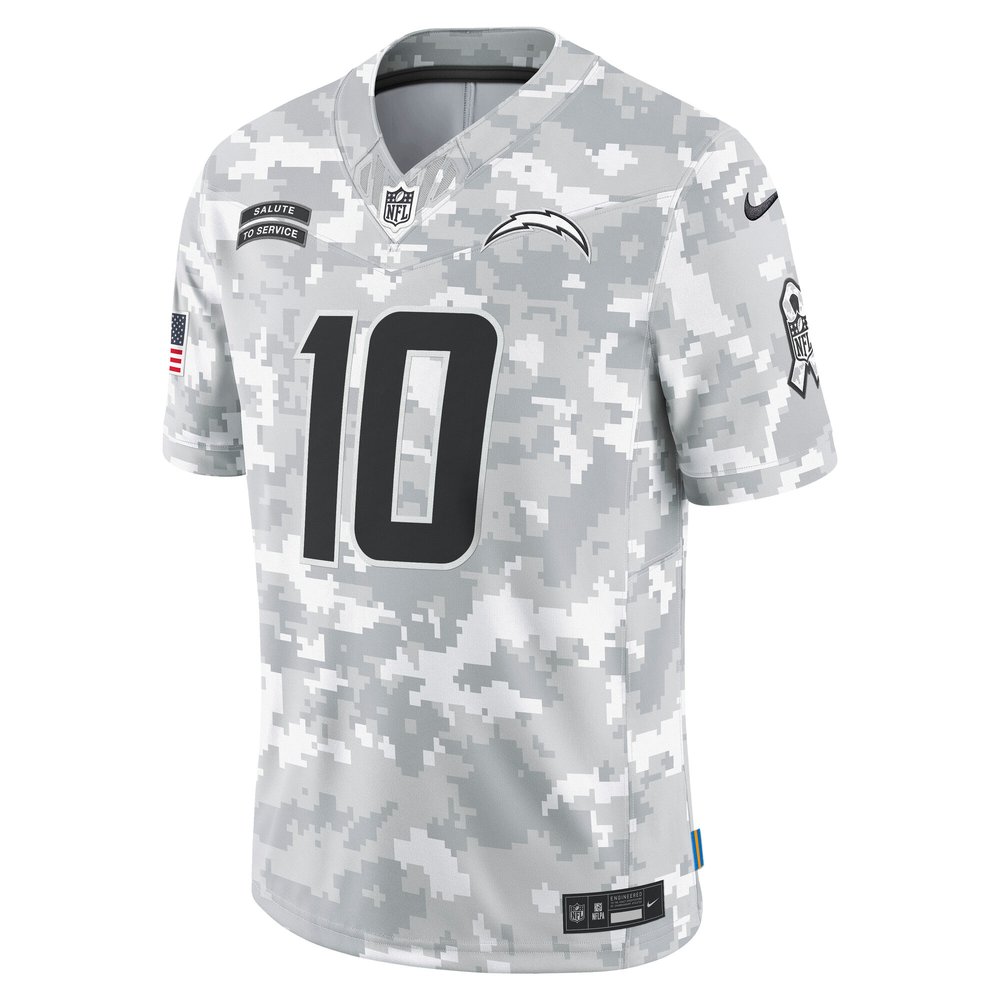 Men's Los Angeles Chargers Justin Herbert Arctic Camo 2024 Salute to Service Limited Jersey Men's Los Angeles Chargers Justin Herbert Arctic Camo 2024 Salute to Service Limited Jersey