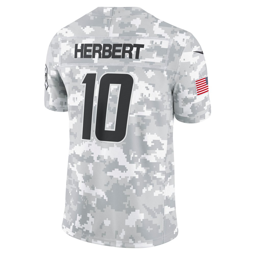 Men's Los Angeles Chargers Justin Herbert Arctic Camo 2024 Salute to Service Limited Jersey Men's Los Angeles Chargers Justin Herbert Arctic Camo 2024 Salute to Service Limited Jersey