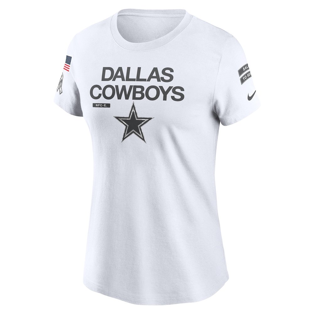Women's Dallas Cowboys White 2024 Salute To Service Legend Performance T-Shirt Women's Dallas Cowboys White 2024 Salute To Service Legend Performance T-Shirt