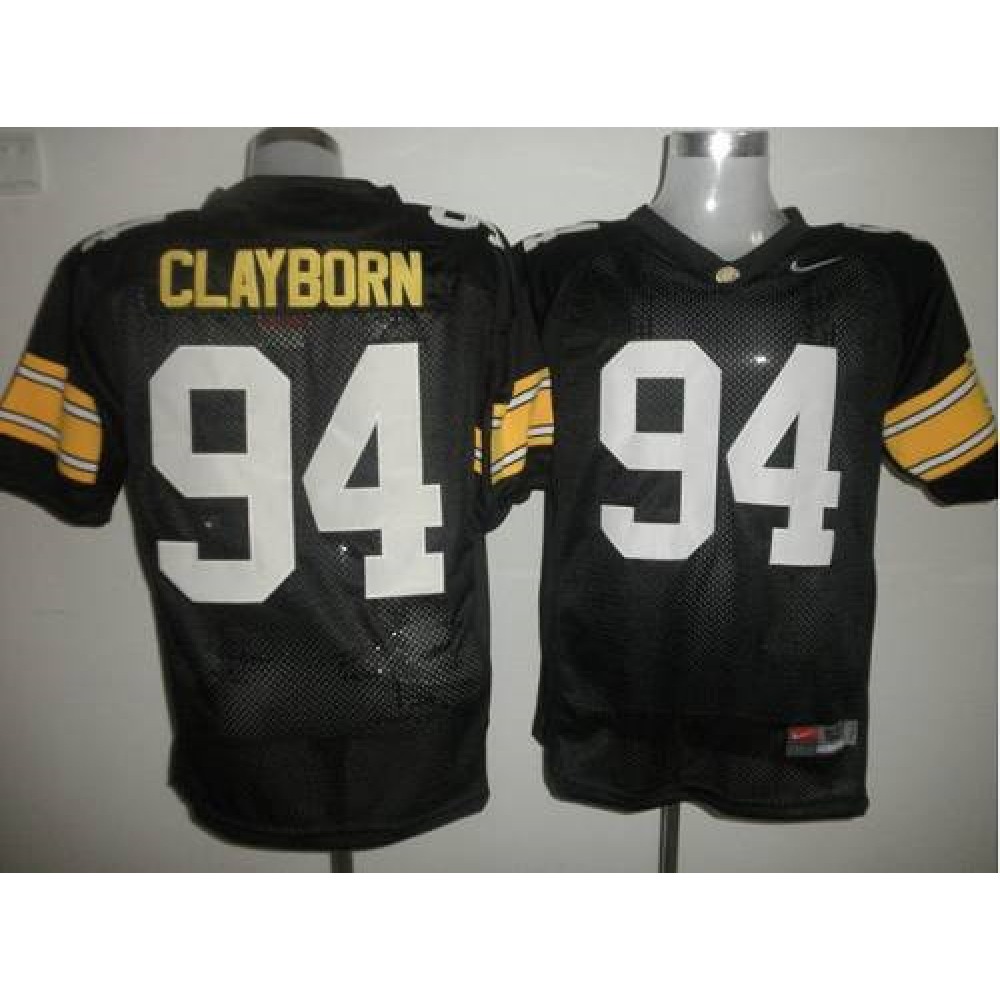 Hawkeyes #94 Adrian Clayborn Black Stitched NCAA Jersey
