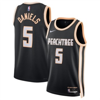 Men's Atlanta Hawks #5 Dyson Daniels Black 2025/26 City Edition Stitched Jersey