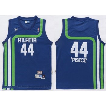 Hawks #44 Pete Maravich Light Blue  Hawks #44 Pete Maravich Light Blue