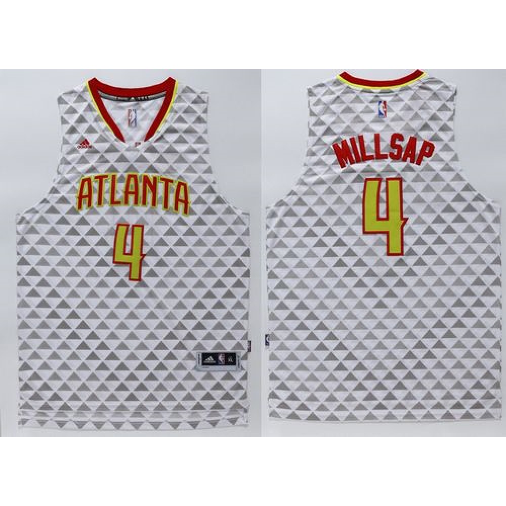 Hawks #4 Paul Millsap White Swingman Stitched NBA Jersey