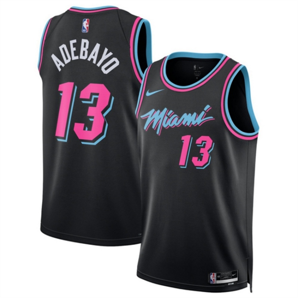 Men's Miami Heat #13 Bam Adebayo Black 2025/26 City Edition Stitched Basketball Jersey