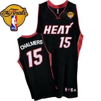 Heat #15 Mario Chalmers Black Finals Patch Stitched NBA Jersey Heat #15 Mario Chalmers Black Finals Patch Stitched NBA Jersey