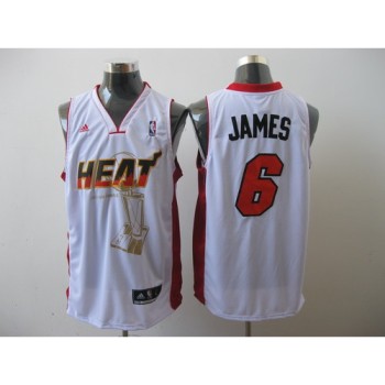 Heat 2011 Championship #6 LeBron James White Stitched NBA Jersey Heat 2011 Championship #6 LeBron James White Stitched NBA Jersey