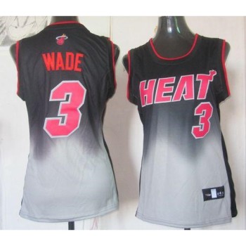 Heat #3 Dwyane Wade Black/Grey Women's Fadeaway Fashion Stitched NBA Jersey Heat #3 Dwyane Wade Black/Grey Women's Fadeaway Fashion Stitched NBA Jersey