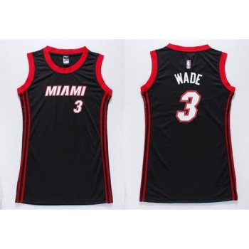 Heat #3 Dwyane Wade Black Women's Dress Stitched NBA Jersey Heat #3 Dwyane Wade Black Women's Dress Stitched NBA Jersey