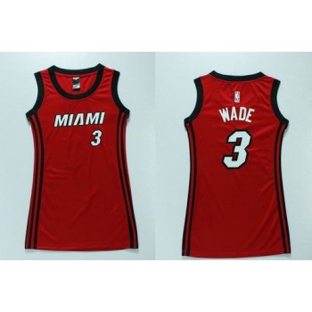 Heat #3 Dwyane Wade Red Women's Dress Stitched NBA Jersey Heat #3 Dwyane Wade Red Women's Dress Stitched NBA Jersey