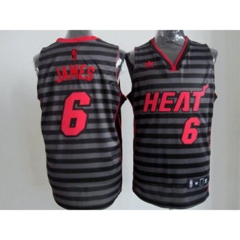 Heat #6 LeBron James Black/Grey Groove Stitched NBA Jersey Heat #6 LeBron James Black/Grey Groove Stitched NBA Jersey