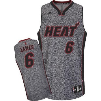 Heat #6 LeBron James Grey Static Fashion Stitched NBA Jersey Heat #6 LeBron James Grey Static Fashion Stitched NBA Jersey