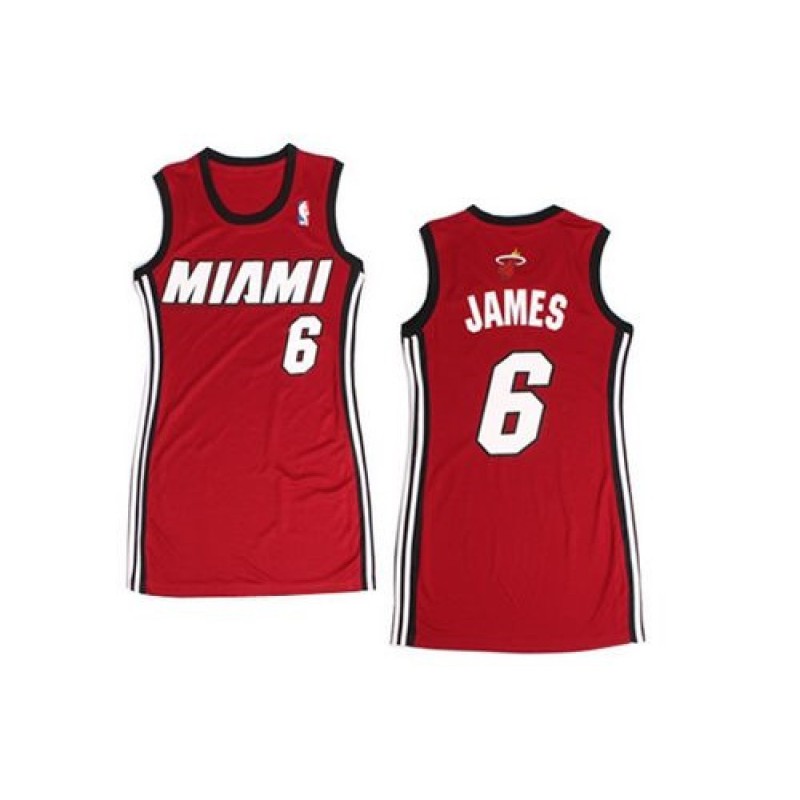 Heat #6 LeBron James Red Women's Dress Stitched NBA Jersey Heat #6 LeBron James Red Women's Dress Stitched NBA Jersey