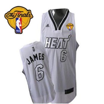 Heat Finals Patch #6 LeBron James Silver No. White Stitched NBA Jersey Heat Finals Patch #6 LeBron James Silver No. White Stitched NBA Jersey