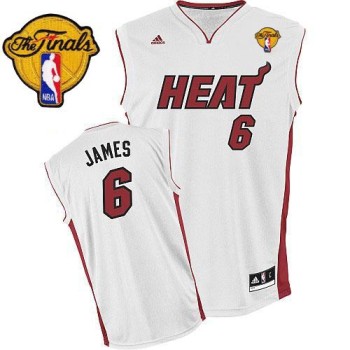 Heat Finals Patch #6 LeBron James White Stitched NBA Jersey Heat Finals Patch #6 LeBron James White Stitched NBA Jersey