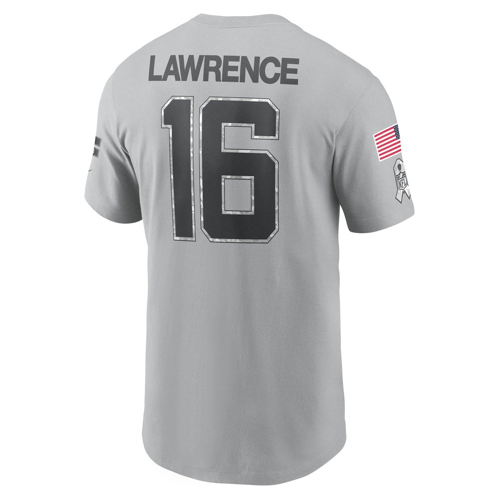 Men's Jacksonville Jaguars Trevor Lawrence Gray 2024 Salute To Service Name & Number T-Shirt Men's Jacksonville Jaguars Trevor Lawrence Gray 2024 Salute To Service Name & Number T-Shirt