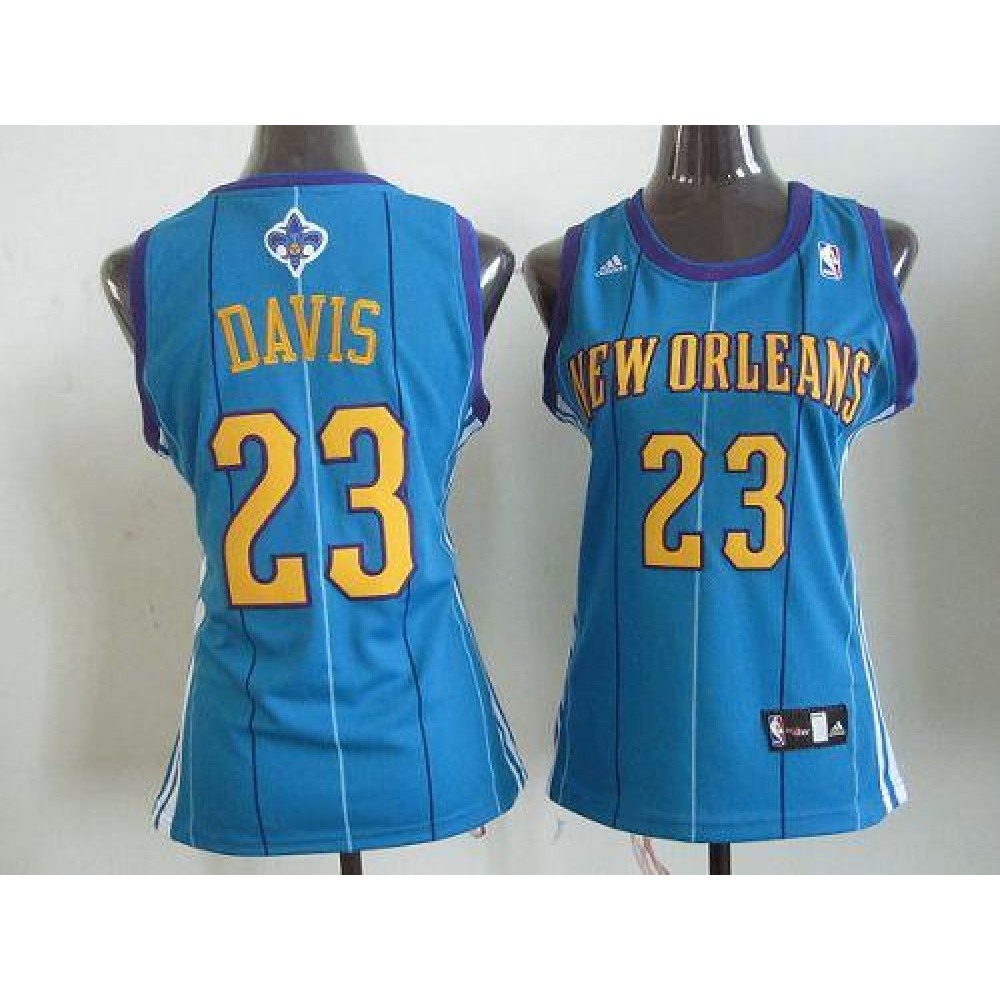 Hornets #23 Anthony Davis Blue Women's Road Stitched NBA Jersey
