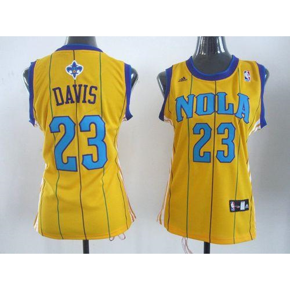 Hornets #23 Anthony Davis Yellow Women's Alternate Stitched NBA Jersey