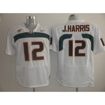 Hurricanes #12 Jacory Harris White Stitched NCAA Jerseys Hurricanes #12 Jacory Harris White Stitched NCAA Jerseys