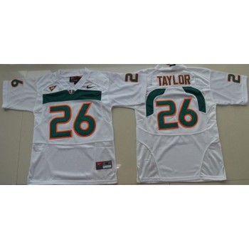Hurricanes #26 Sean Taylor White Stitched Youth NCAA Jersey Hurricanes #26 Sean Taylor White Stitched Youth NCAA Jersey