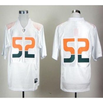 Hurricanes #52 R.Lewis White Pro Combat Stitched NCAA Jerseys Hurricanes #52 R.Lewis White Pro Combat Stitched NCAA Jerseys