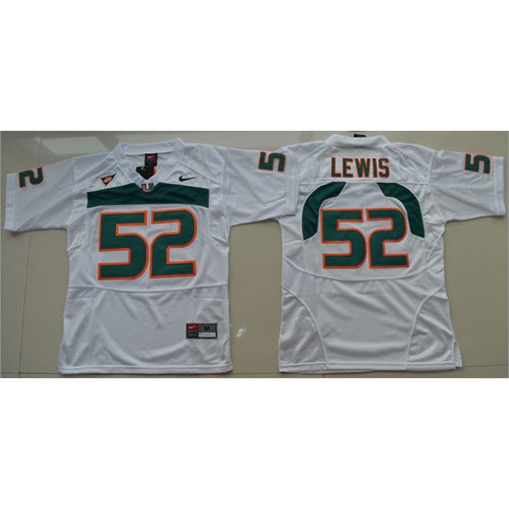 Hurricanes #52 Ray Lewis White Stitched Youth NCAA Jersey