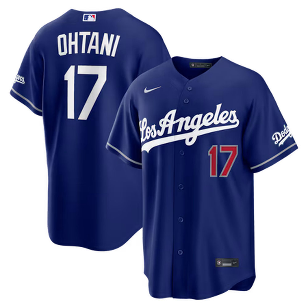 Men's Los Angeles Dodgers #17 Shohei Ohtani Nike Royal Alternate Stadium Jersey