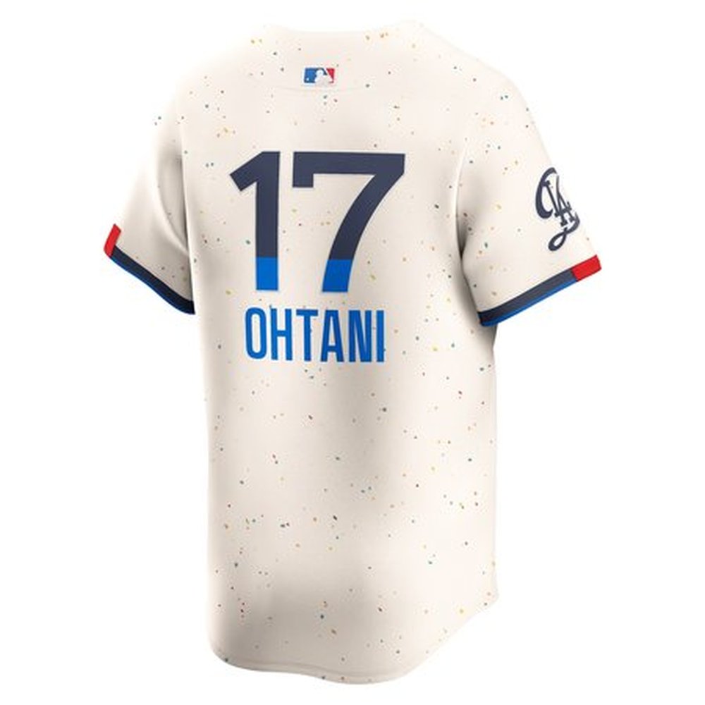 Men's Los Angeles Dodgers #17 Shohei Ohtani Cream 2024 City Connect Limited Player Jersey Men's Los Angeles Dodgers #17 Shohei Ohtani Cream 2024 City Connect Limited Player Jersey