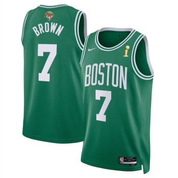 Men's Boston Celtics #7 Jaylen Brown Green 2024 Finals Champions Icon Edition Stitched Basketball Jersey Men's Boston Celtics #7 Jaylen Brown Green 2024 Finals Champions Icon Edition Stitched Basketball Jersey