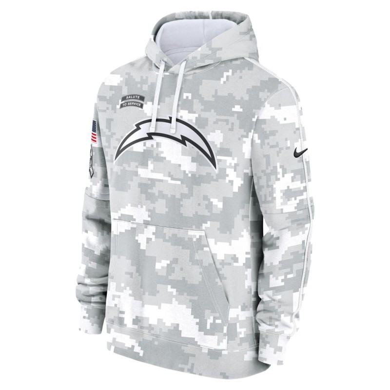 Youth Los Angeles Chargers Nike White/Gray 2024 Salute To Service Pullover Hoodie Youth Los Angeles Chargers Nike White/Gray 2024 Salute To Service Pullover Hoodie