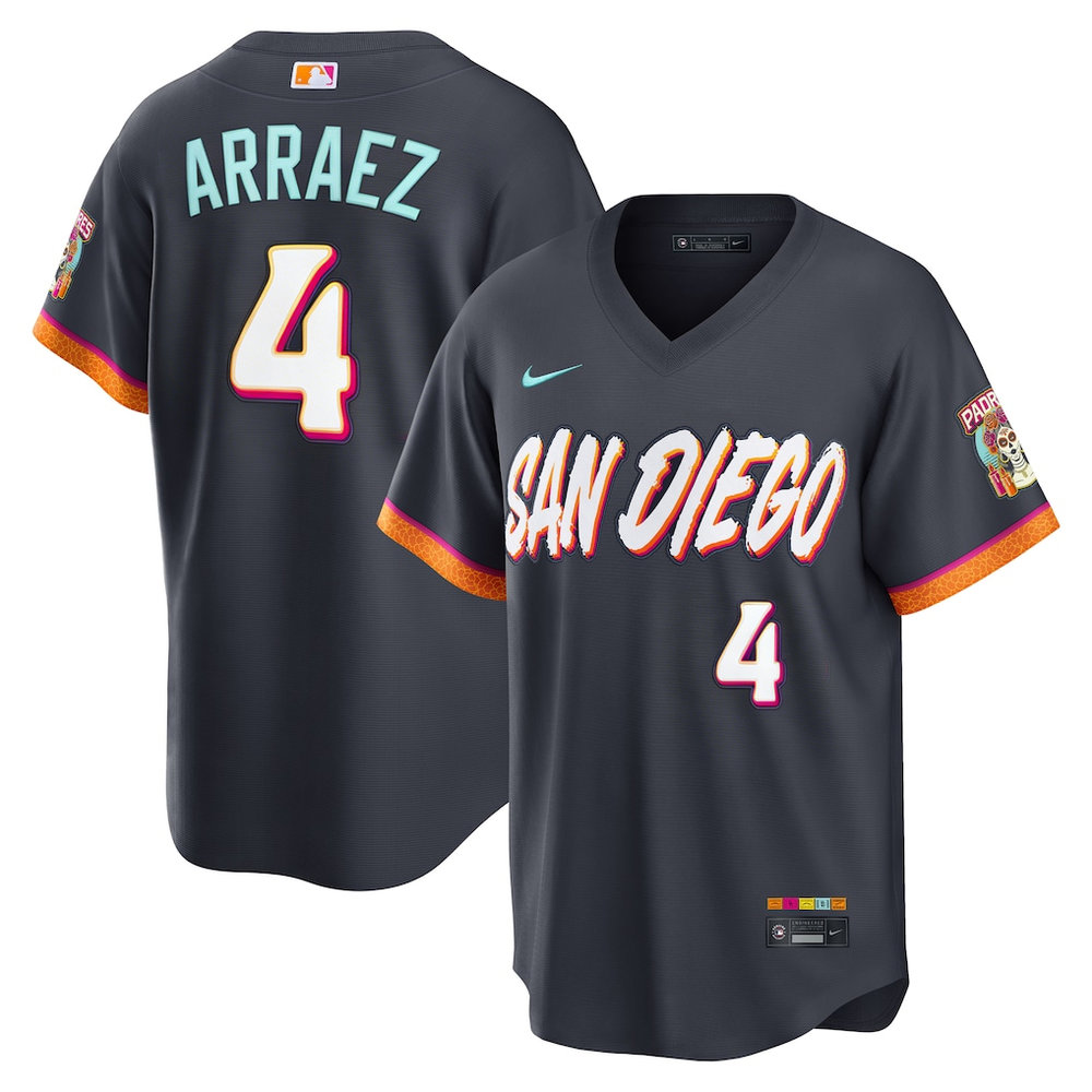Youth San Diego Padres #4 Luis Arraez Nike Obsidian 2026 City Connect Stadium Jersey