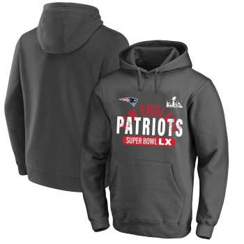 Men's New England Patriots Charcoal Super Bowl LX Big & Tall Game Plan Hoodie