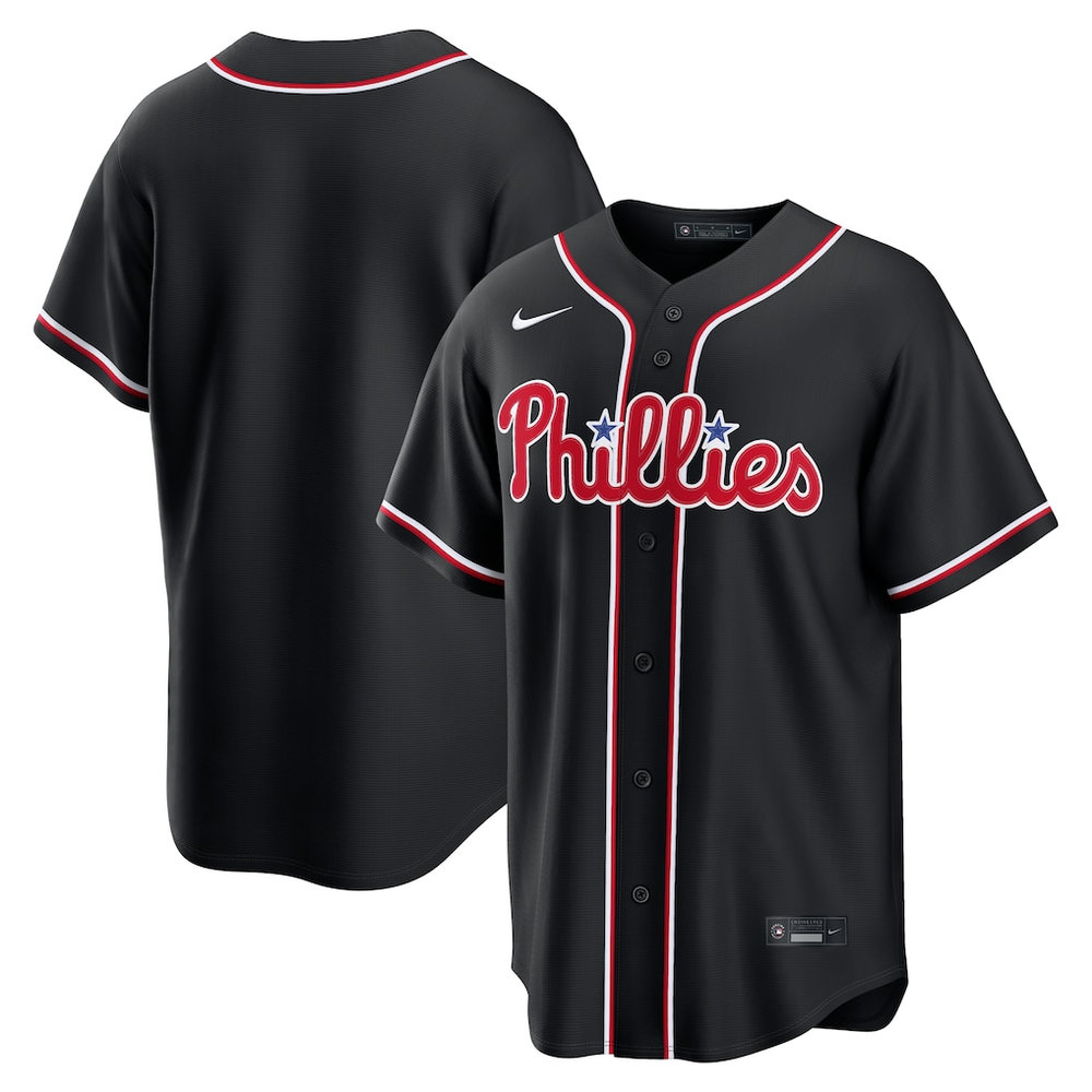 Youth Philadelphia Phillies Nike Fashion Replica Black Out Jersey