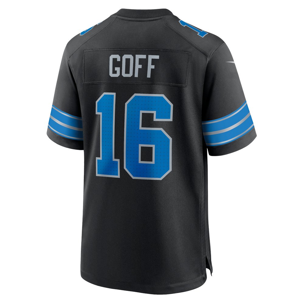 Men's Detroit Lions #16 Jared Goff Black 2nd Alternate Game Jersey Men's Detroit Lions #16 Jared Goff Black 2nd Alternate Game Jersey