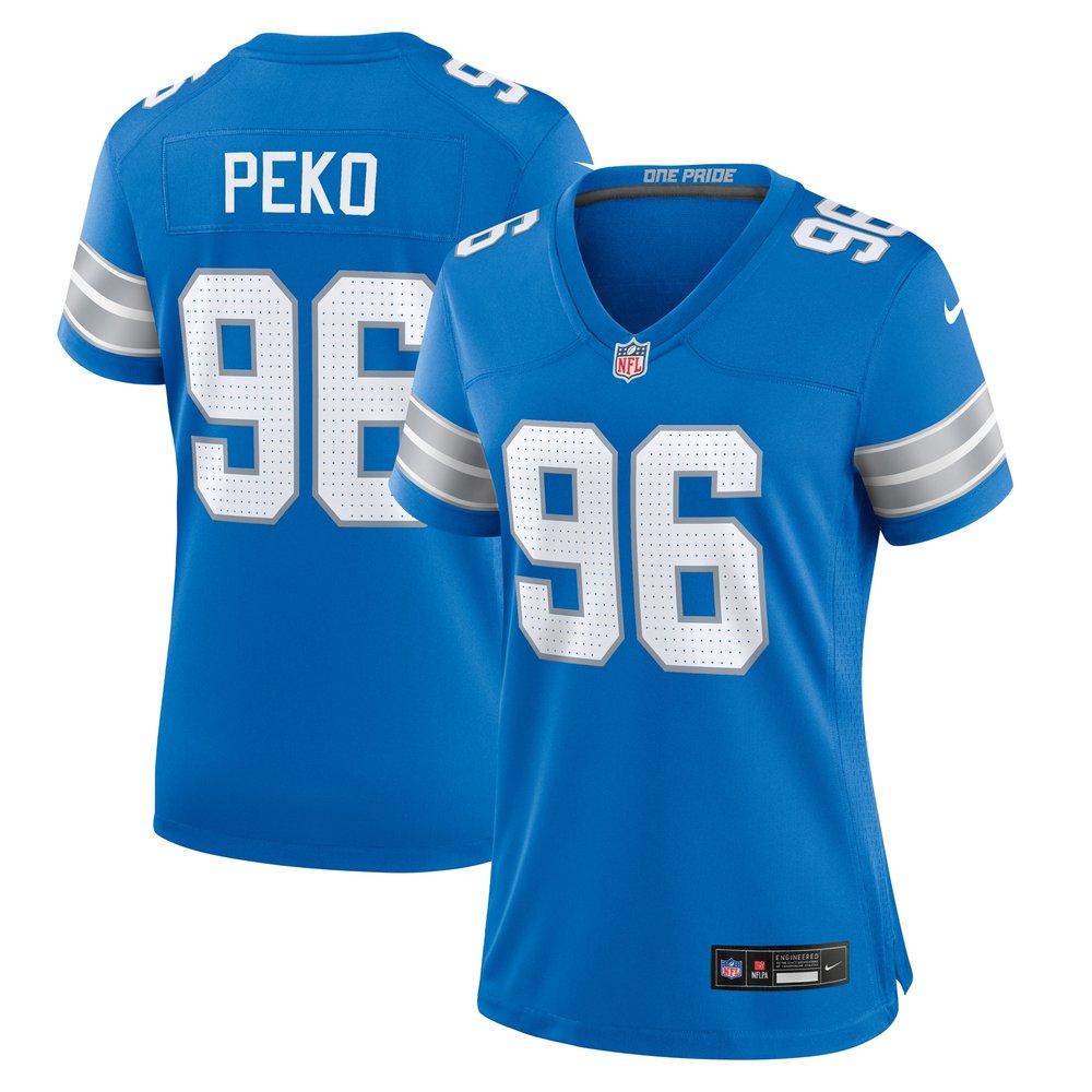 Women's Detroit Lions Kyle Peko  Blue Game Jersey