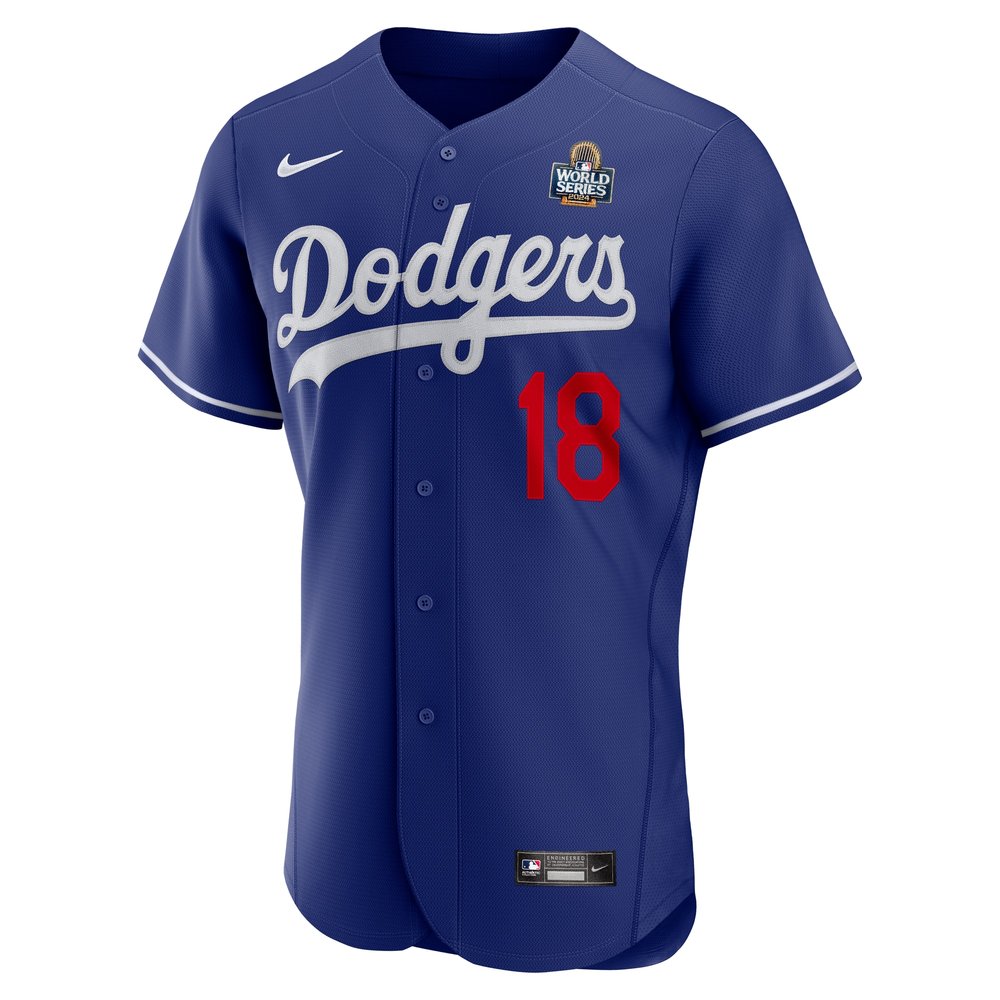 Men's Los Angeles Dodgers #18 Yoshinobu Yamamoto Royal 2024 World Series Alternate Authentic Player Jersey Men's Los Angeles Dodgers #18 Yoshinobu Yamamoto Royal 2024 World Series Alternate Authentic Player Jersey