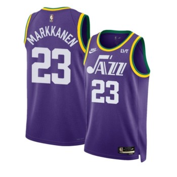 Men's Utah Jazz #23 Lauri Markkanen Purple 2023 Classic Edition Stitched Basketball Jersey Men's Utah Jazz #23 Lauri Markkanen Purple 2023 Classic Edition Stitched Basketball Jersey