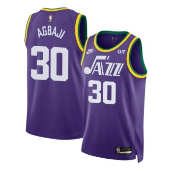 Men's Utah Jazz #30 Ochai Agbaji Purple 2023 Classic Edition Stitched Basketball Jersey Men's Utah Jazz #30 Ochai Agbaji Purple 2023 Classic Edition Stitched Basketball Jersey