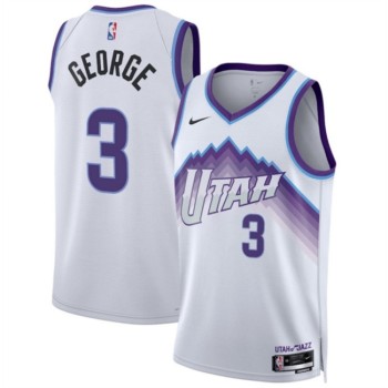 Men's Utah Jazz #3 Keyonte George White 2025 Association Edition Stitched Basketball Jersey