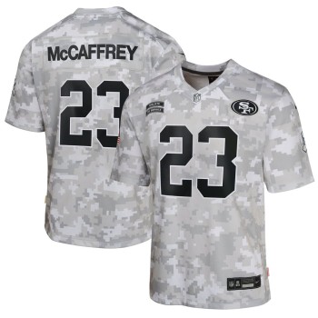 Youth San Francisco 49ers Christian McCaffrey Arctic Camo 2024 Salute to Service Game Jersey Youth San Francisco 49ers Christian McCaffrey Arctic Camo 2024 Salute to Service Game Jersey