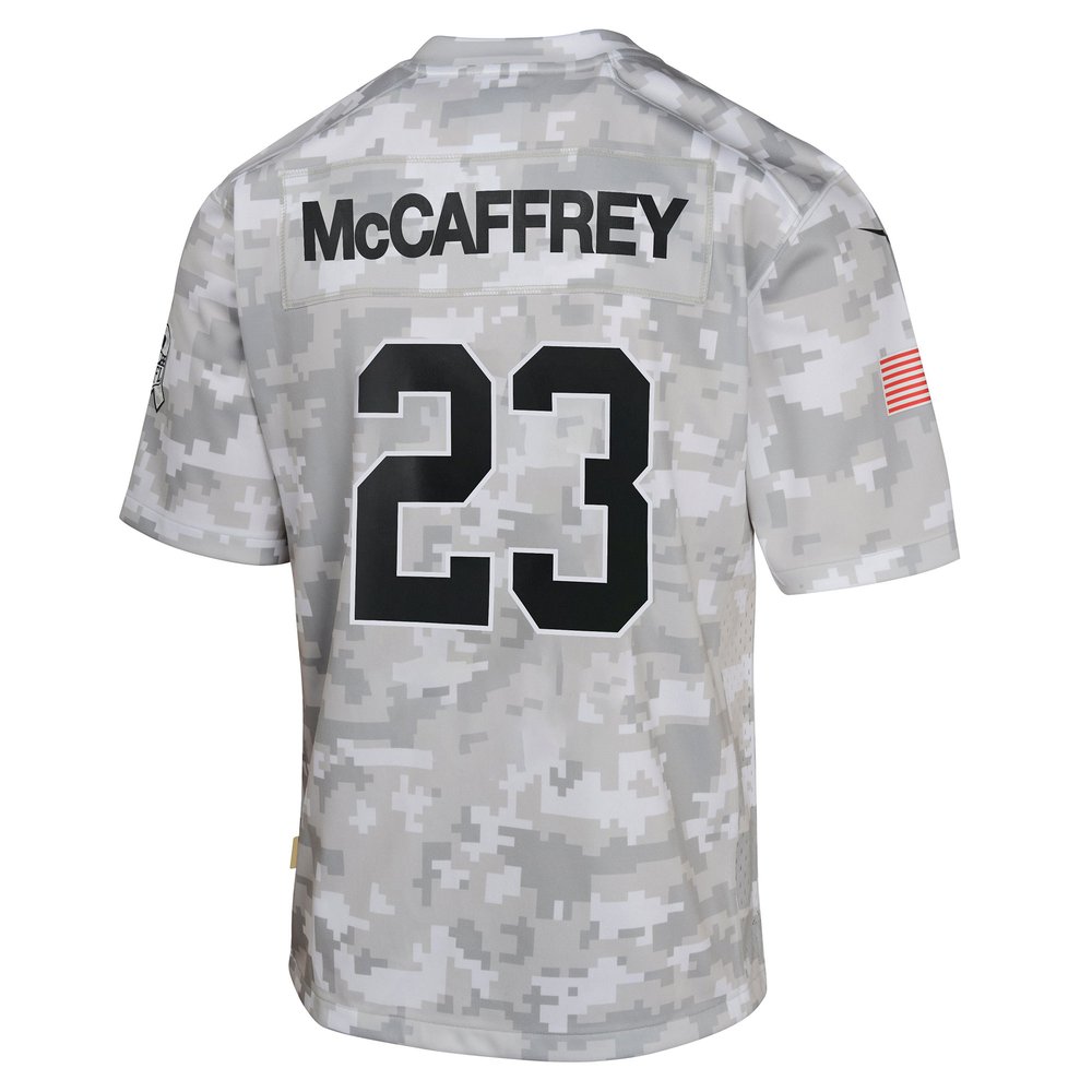 Youth San Francisco 49ers Christian McCaffrey Arctic Camo 2024 Salute to Service Game Jersey Youth San Francisco 49ers Christian McCaffrey Arctic Camo 2024 Salute to Service Game Jersey