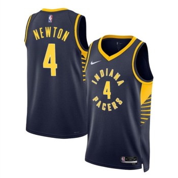 Men's Indiana Pacers #4 Tristen Newton Navy 2024 Draft Icon Edition Stitched Basketball Jersey Men's Indiana Pacers #4 Tristen Newton Navy 2024 Draft Icon Edition Stitched Basketball Jersey