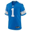 Men's Detroit Lions Number 1 Dad Blue Game Jersey