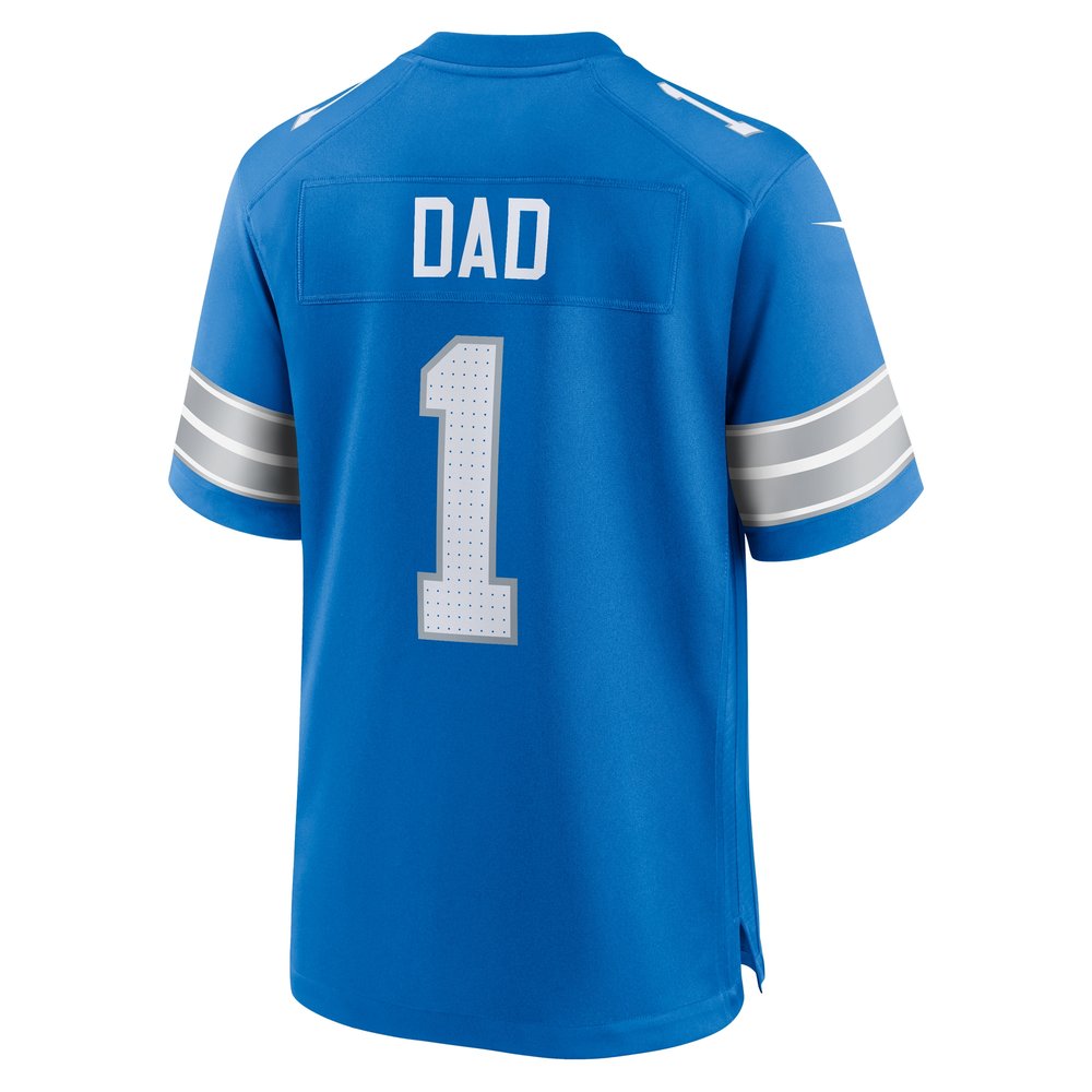 Men's Detroit Lions Number 1 Dad Blue Game Jersey Men's Detroit Lions Number 1 Dad Blue Game Jersey