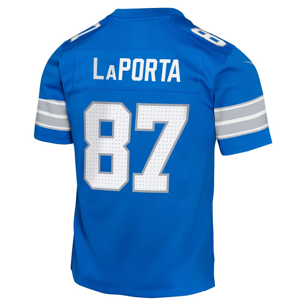 Youth Detroit Lions #87 Sam LaPorta Blue Team Player Game Jersey Youth Detroit Lions #87 Sam LaPorta Blue Team Player Game Jersey