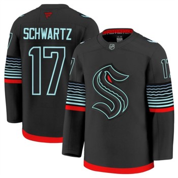 Men's Seattle Kraken #17 Jaden Schwartz Black Alternate Stitched Hockey Premium Jersey