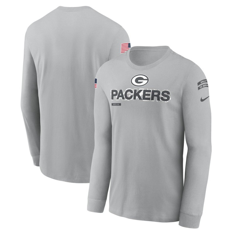 Men's Green Bay Packers Nike Gray 2024 Salute To Service Long Sleeve T-Shirt Men's Green Bay Packers Nike Gray 2024 Salute To Service Long Sleeve T-Shirt