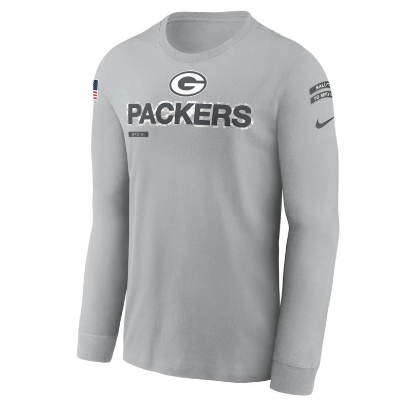 Men's Green Bay Packers Nike Gray 2024 Salute To Service Long Sleeve T-Shirt Men's Green Bay Packers Nike Gray 2024 Salute To Service Long Sleeve T-Shirt