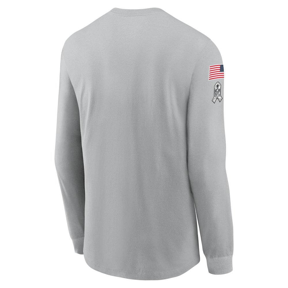 Men's Green Bay Packers Gray 2024 Salute To Service Long Sleeve T-Shirt