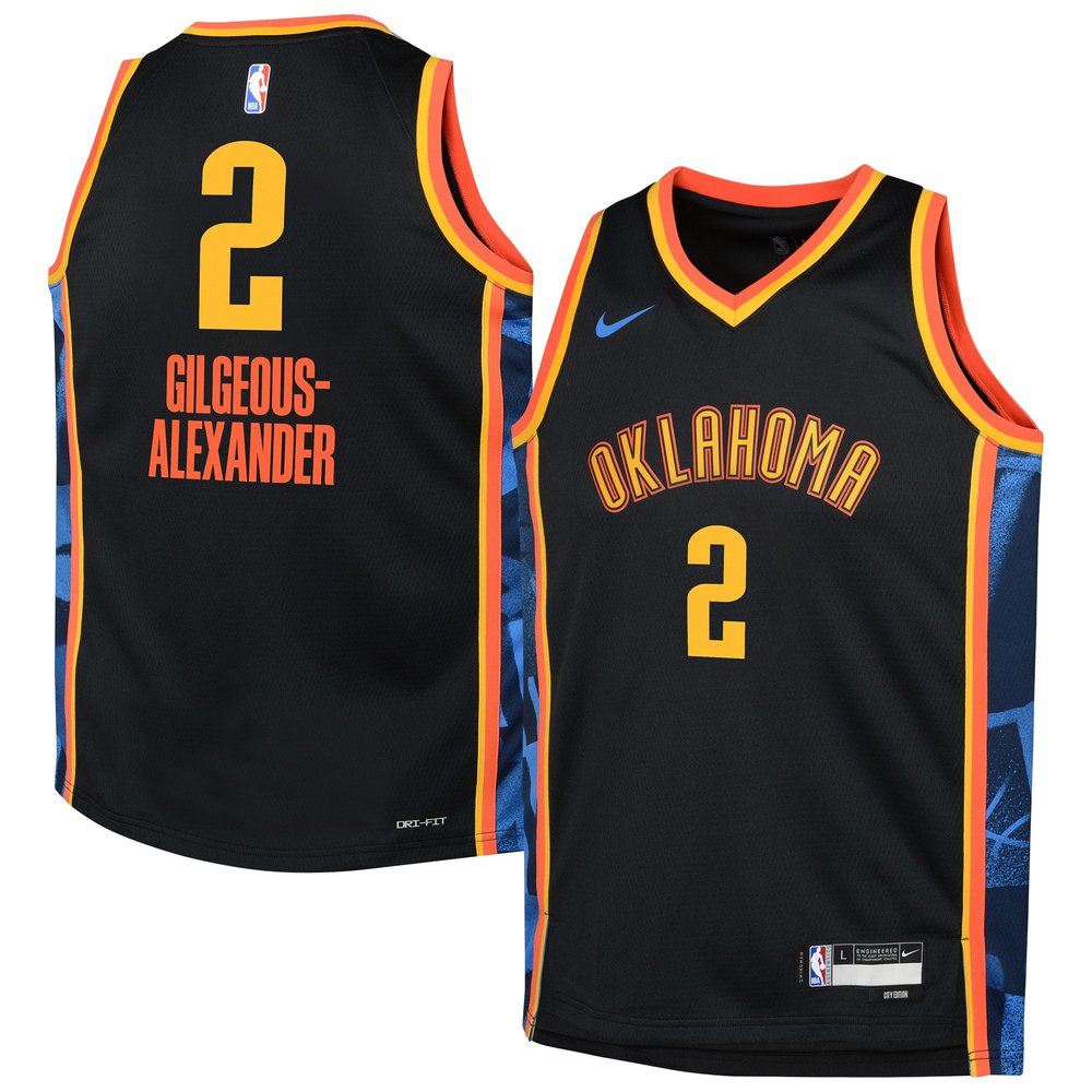 Youth Oklahoma City Thunder Shai Gilgeous-Alexander Black 2024/25 Swingman Player Jersey - City Edition
